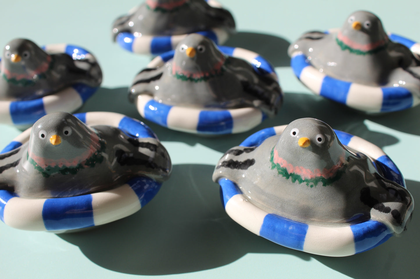 Pool party pigeons